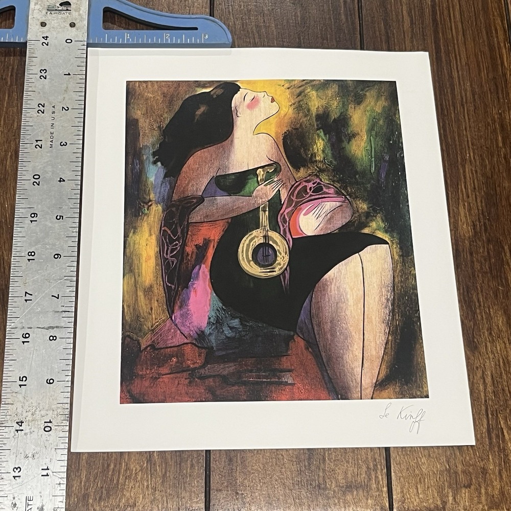 Linda Le Kinff Signed Serigraph Print "Note D'Or"  (Golden Note) 2003 With COA - Picture 8 of 11